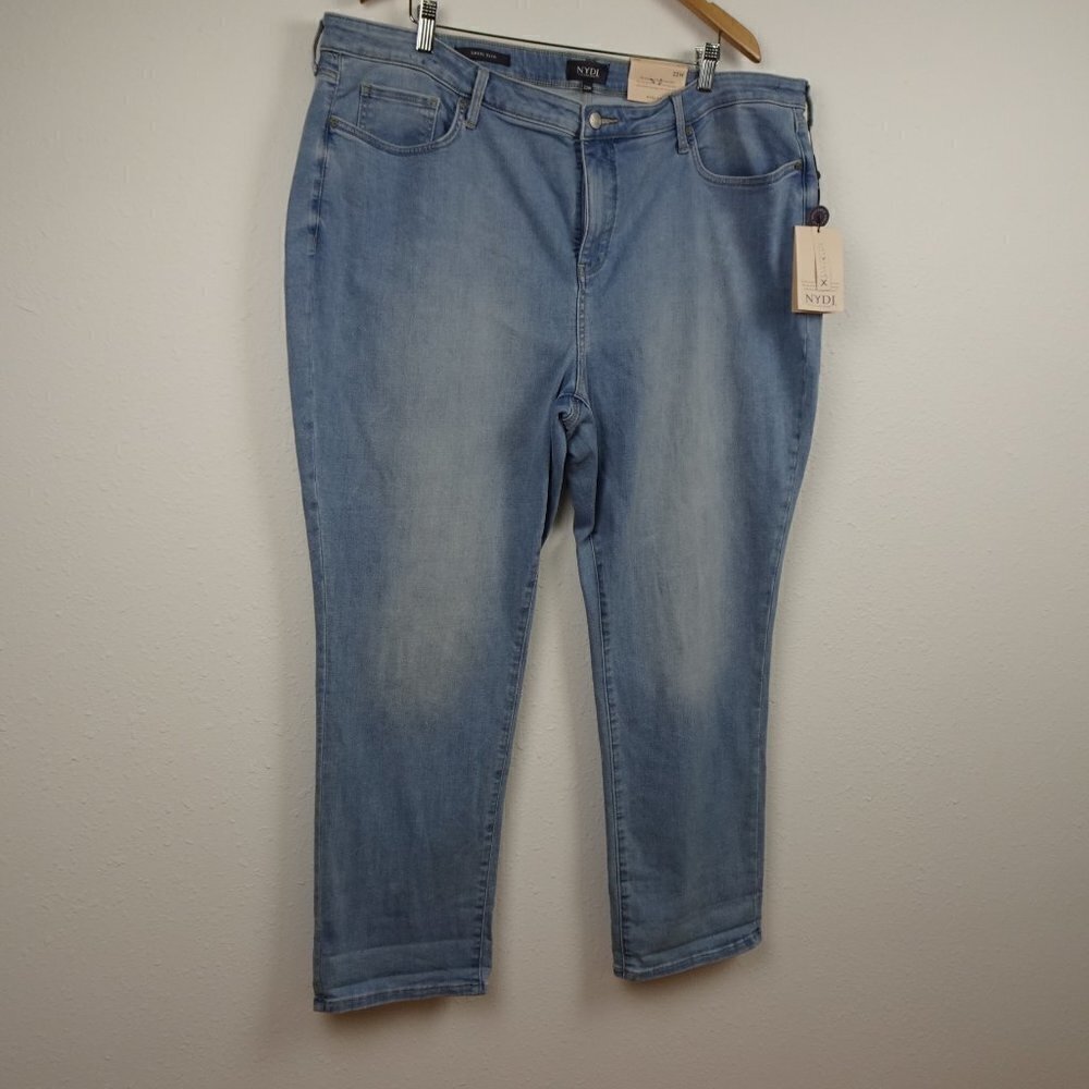 NYDJ Sheri Slim Ankle Jeans Women's Plus Size 22W Blue Stretch Denim - Picture 3 of 12